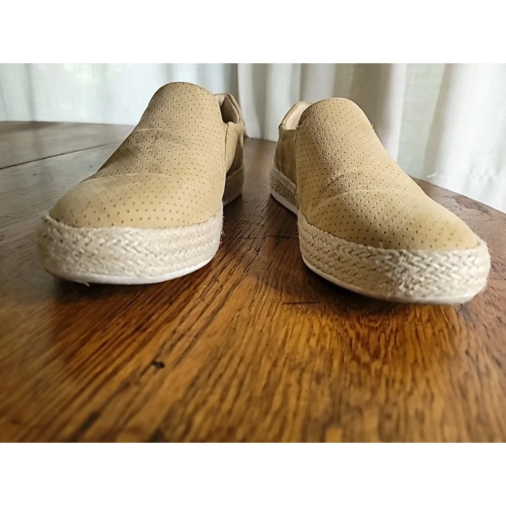Dr Scholls Somerset Tan Perforated Comfort Slip On Sneaker Espadrille Womens 8.5